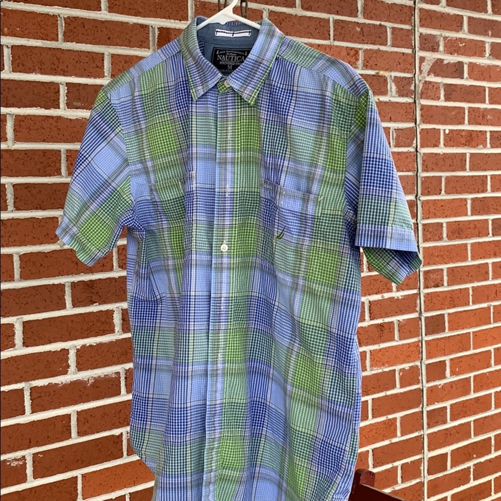 Nautica Button Front Shirt Medium Men EUC